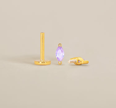 Alexandrite Marquise Flat Back Labret