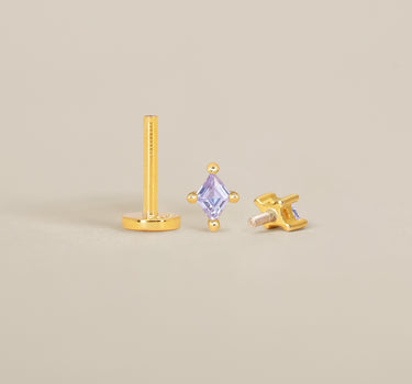 Alexandrite Cut Flat Back Labret