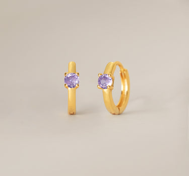 Single Stone Alexandrite Hoops