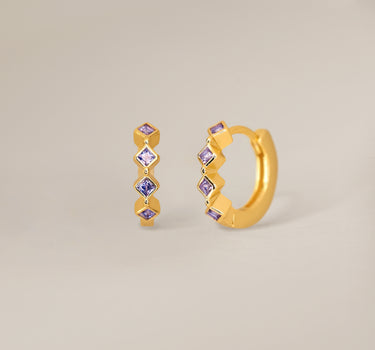 BEZEL Alexandrite Hoops