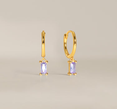 Baguette Alexandrite Hoops
