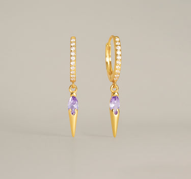 Paved Spike Alexandrite Hoops