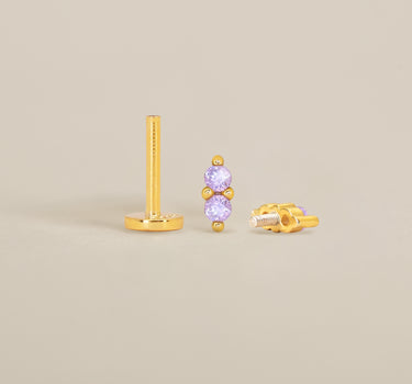 Alexandrite Twin Flat Back Labret