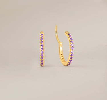 Paved Amethyst Clicker Hoop