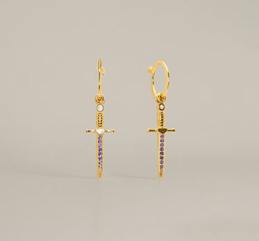 Amethyst Sword Hoops