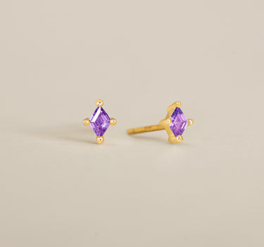 Amethyst Cut Studs