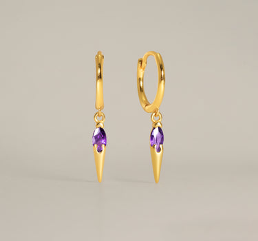Spike Amethyst Hoops
