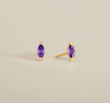 Single Marquise Amethyst Studs