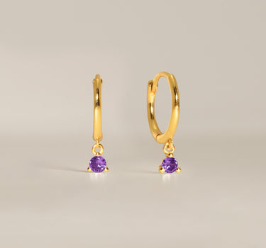 Brilliant Cut Amethyst Hoops