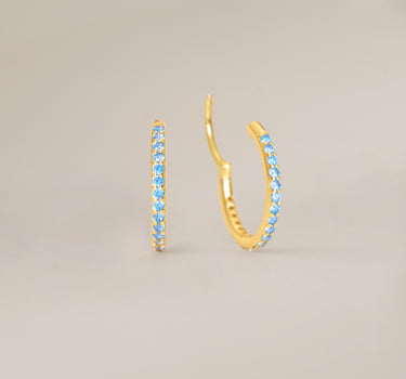 Paved Aquamarine Clicker Hoop