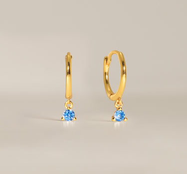 Brilliant Cut Aquamarine Hoops