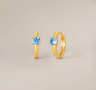 Single Stone Aquamarine Hoops
