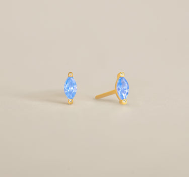 Single Marquise Aquamarine Studs