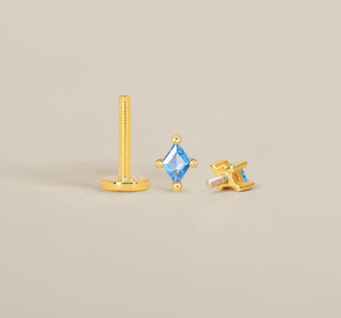 Aquamarine Cut  Flat Back Labret