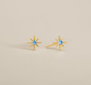 Starburst Aquamarine Studs