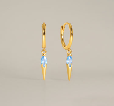 Spike Aquamarine Hoops