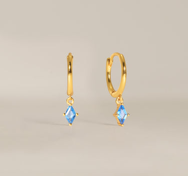 Aquamarine Cut Hoops