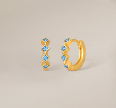 BEZEL Aquamarine Hoops