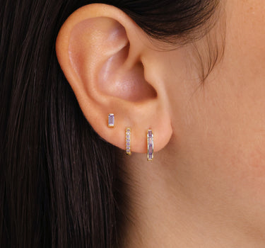 Alexandrite Baguette Inlay Ear Stack