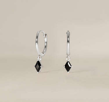 Black Onyx Cut Hoops