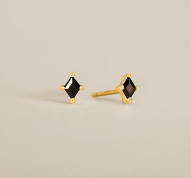 Black Onyx Cut Studs