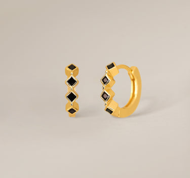 BEZEL Black Onyx Hoops