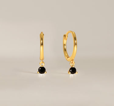 Brilliant Cut Black Onyx Hoops
