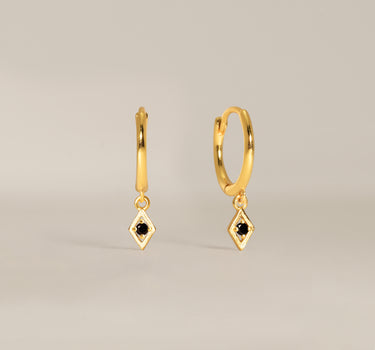 Geometric Black Onyx Hoops