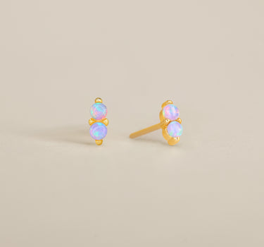 Twin Blue Opal Studs