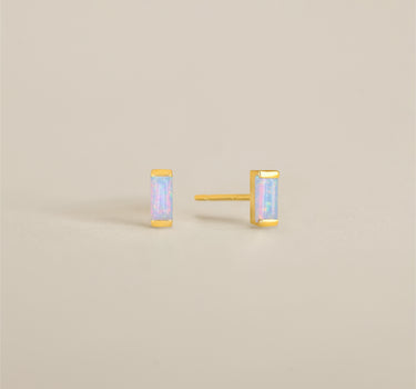 Baguette Blue Opal Studs