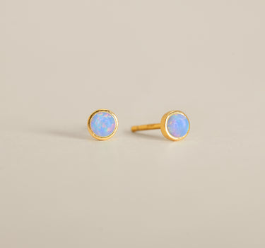 Sphere Blue Opal Studs