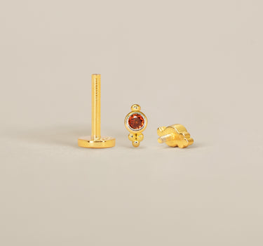 Garnet Bohemian Flat Back Labret