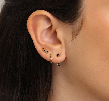 Black Onyx Front Back Ear Stack