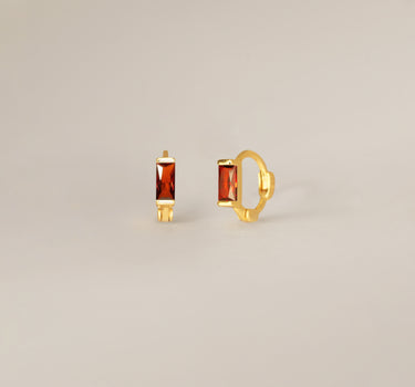 Mini Garnet Baguette Hoop