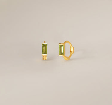 Mini Peridot Baguette Hoop