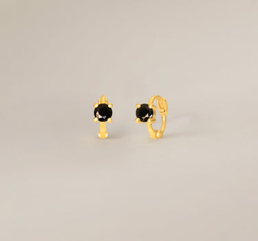 Mini Black Onyx Hoops
