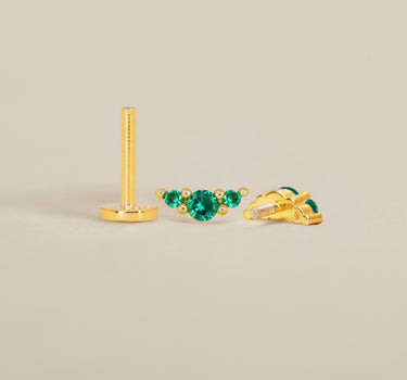 Emerald Climber Flat Back Labret