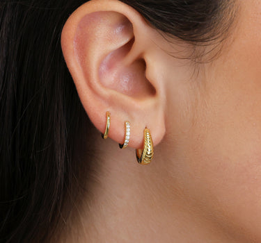 Croissant Hoop Ear Stack