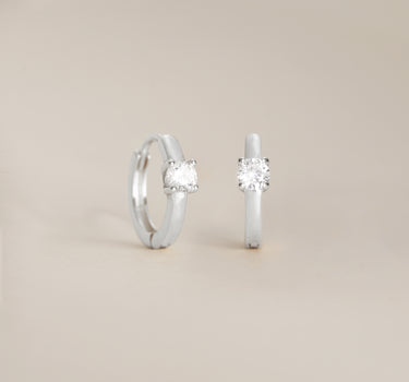 Single Stone Diamond Hoops