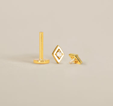 Diamond Geometric Flat Back Labret