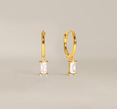 Baguette Diamond Hoops