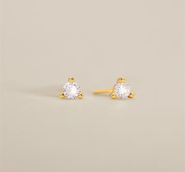 Three Prong Diamond Studs