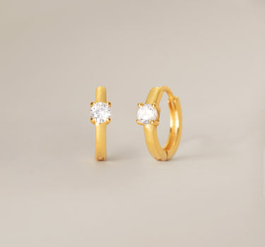 Single Stone Diamond Hoops