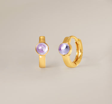 Alexandrite Gemstone Huggie Hoops