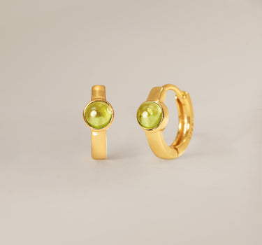 Peridot Gemstone Huggie Hoops