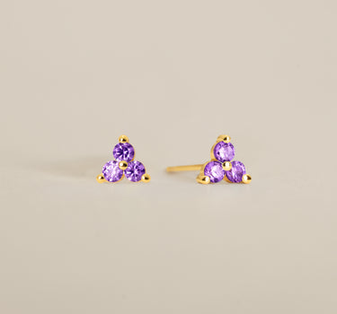 Lotus Amethyst Flower Studs