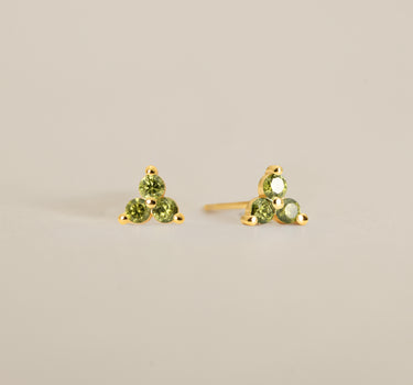 Lotus Peridot Flower Studs