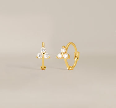 Lotus Thin Huggie Hoop
