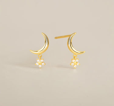 Diamond Moon Dangle Stud