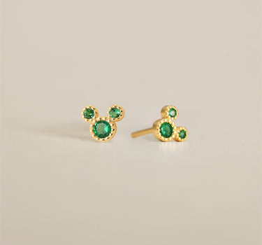 Emerald Mouse Studs